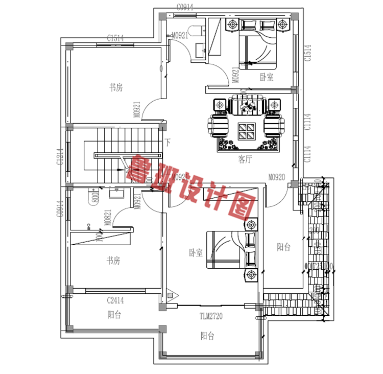 120平米三层别墅房屋设计图