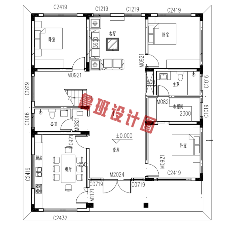 乡下建房一层户型图