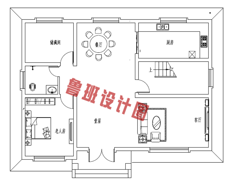 120平方房子设计图一层户型图