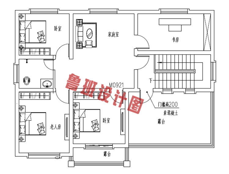 120平方房子设计图二层户型图