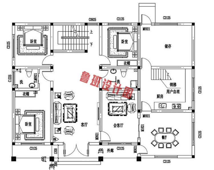 简单农村二层平屋顶房屋设计图