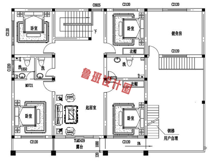 简单农村二层平屋顶房屋设计图