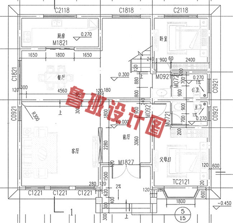 140平二层带阁楼别墅设计方案图