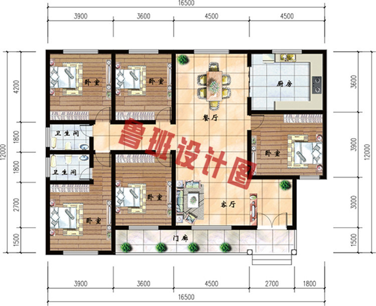 农村200平一层别墅房屋设计图