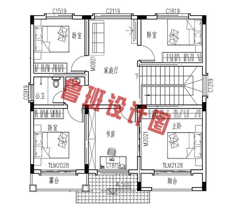 精致典雅的100平方米二层楼房图纸