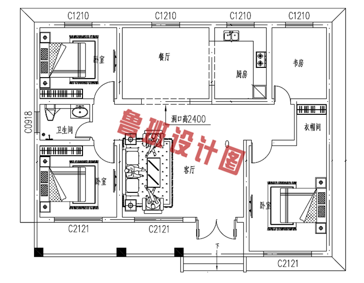 农村10万元一层小别墅设计图纸