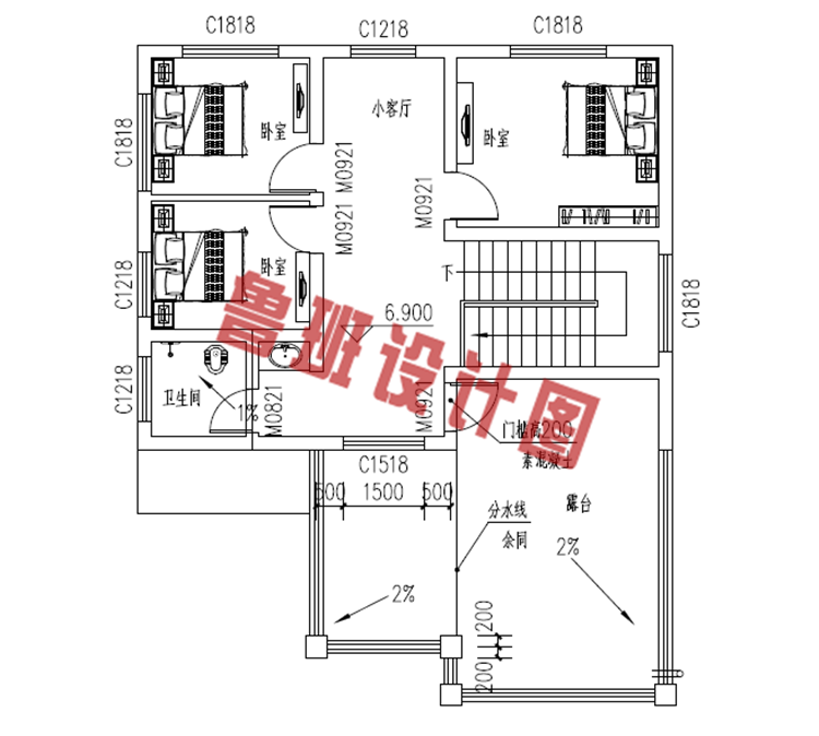 爆款120平米三层农村别墅房屋设计图