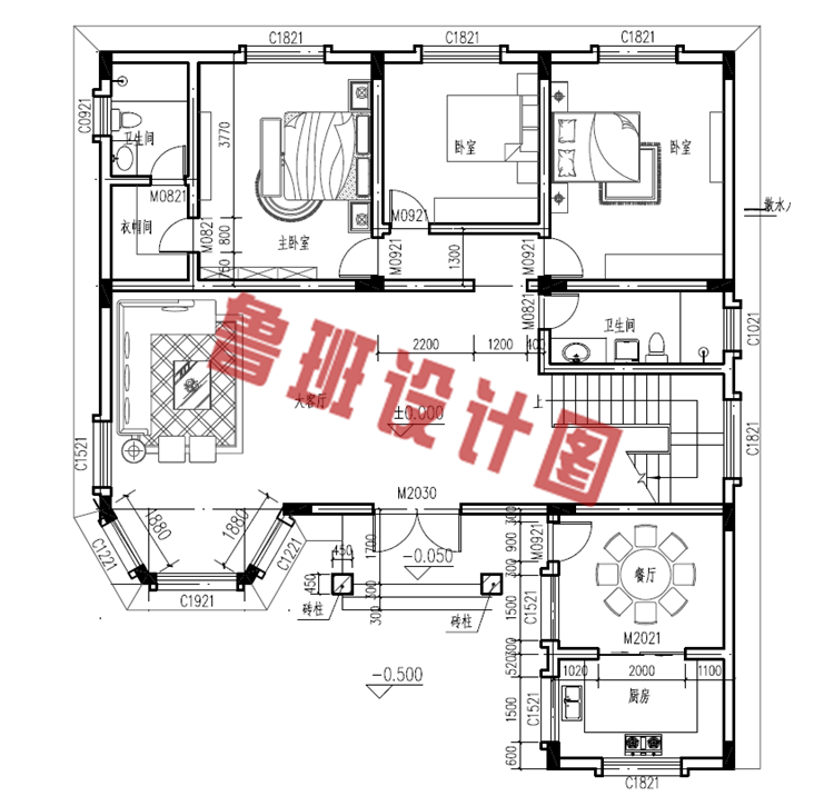 农村两层半楼房设计图