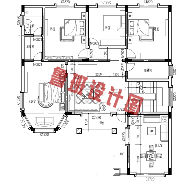 农村两层半楼房设计图