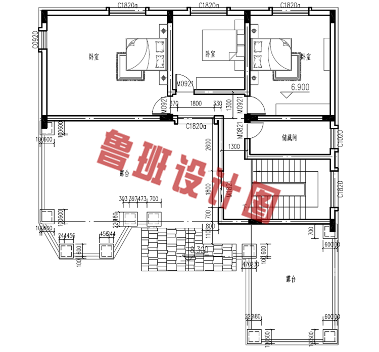 农村两层半楼房设计图