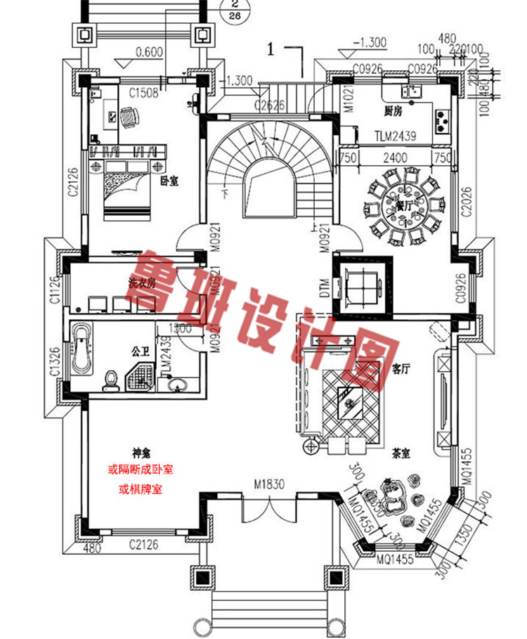 豪华三层带地下室别墅设计图