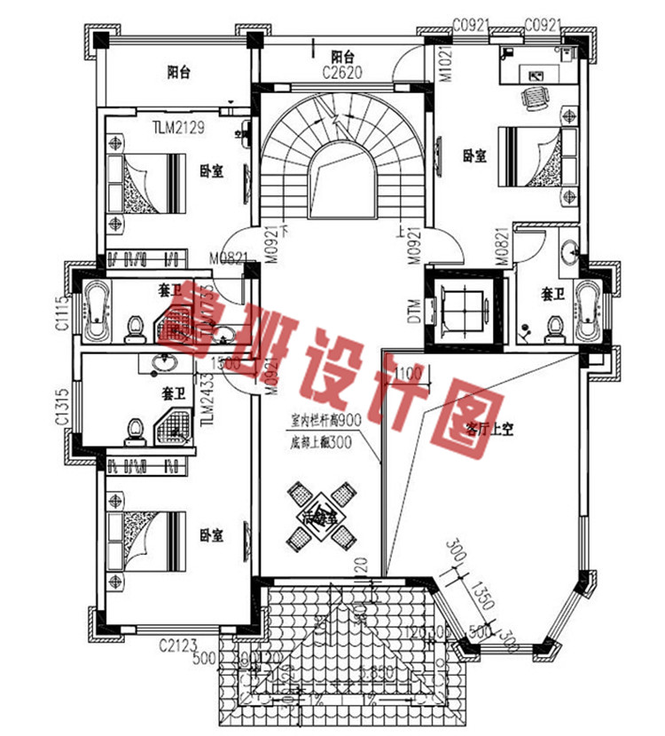 豪华三层带地下室别墅设计图