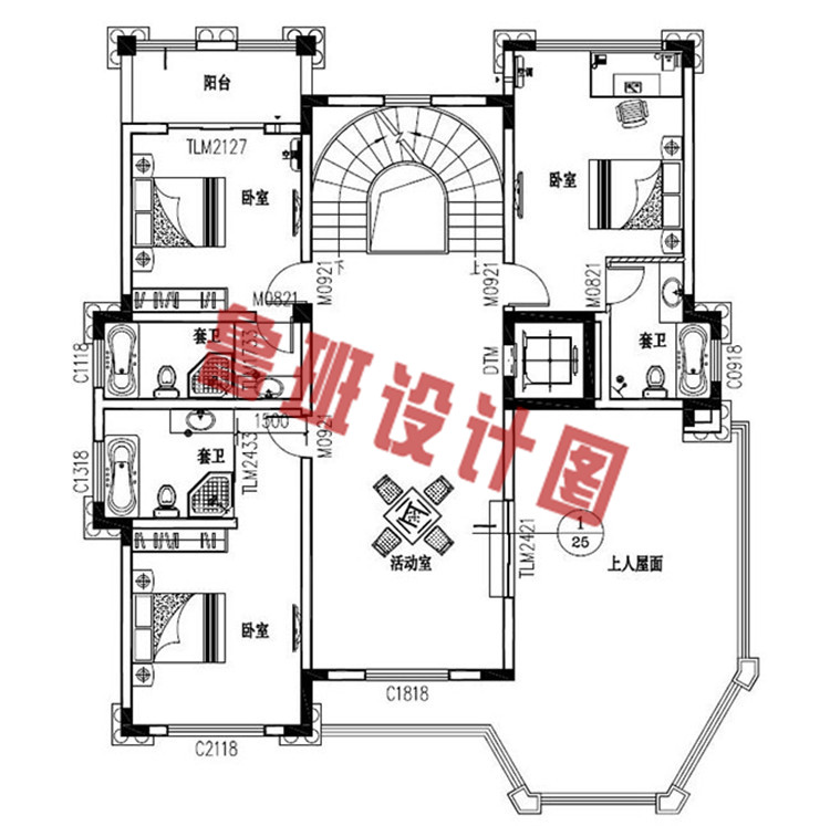 豪华三层带地下室别墅设计图