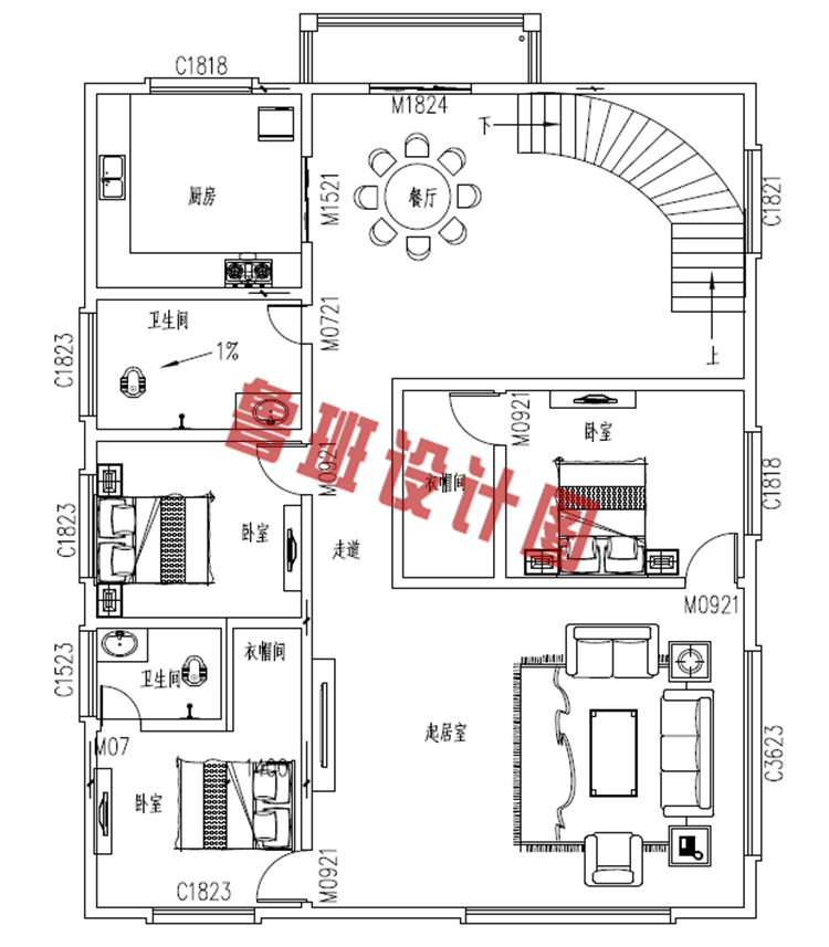 高端大气四层小别墅设计图