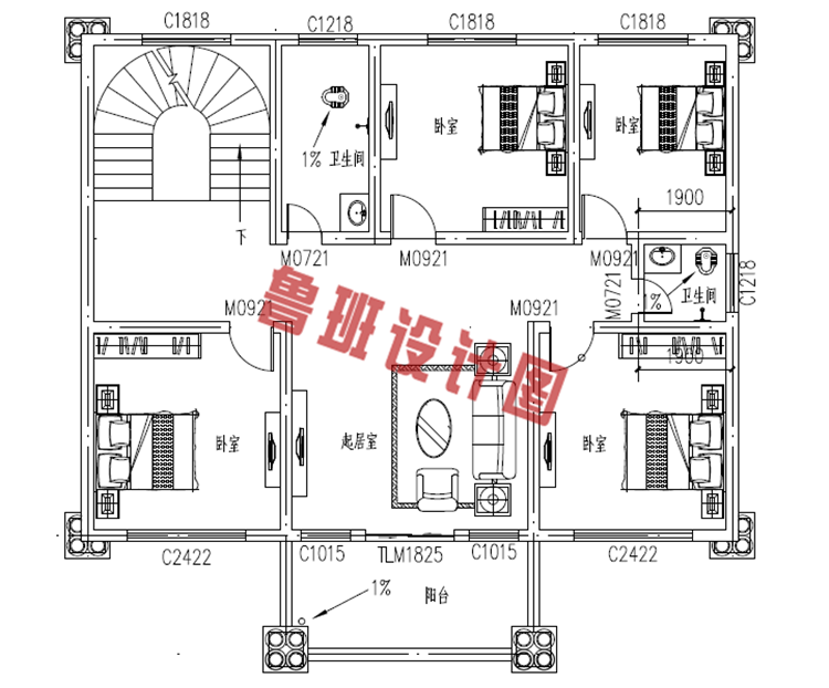 160平米三层别墅设计图