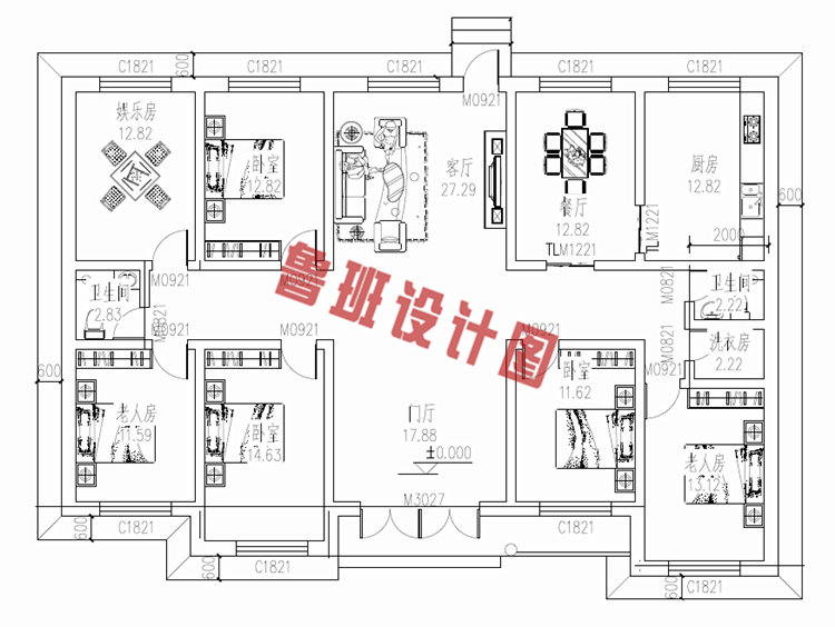 乡下建房一层户型图及全套图纸