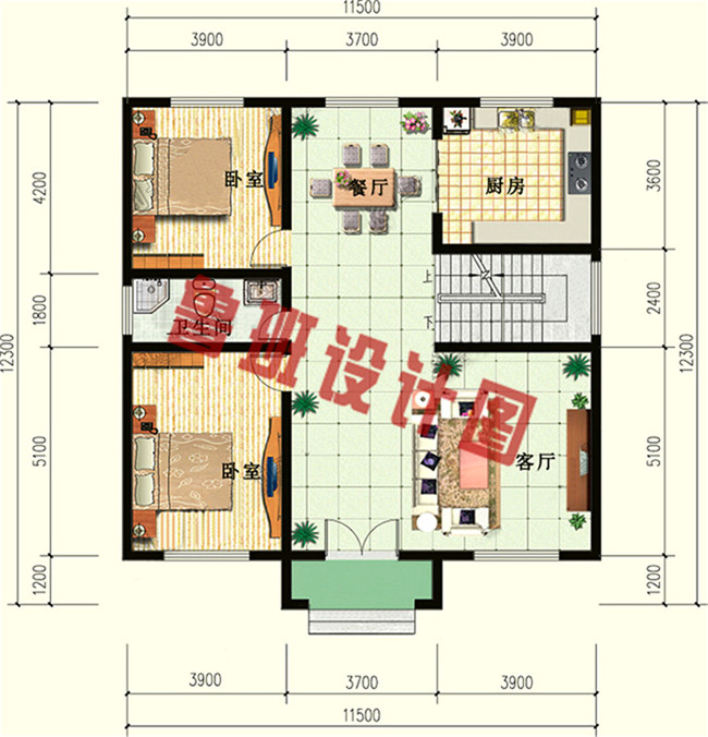 经典户型二层农村小别墅设计图