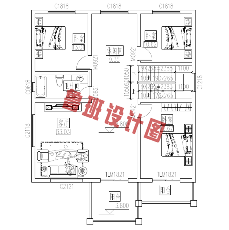 带车库现代三层楼房设计图