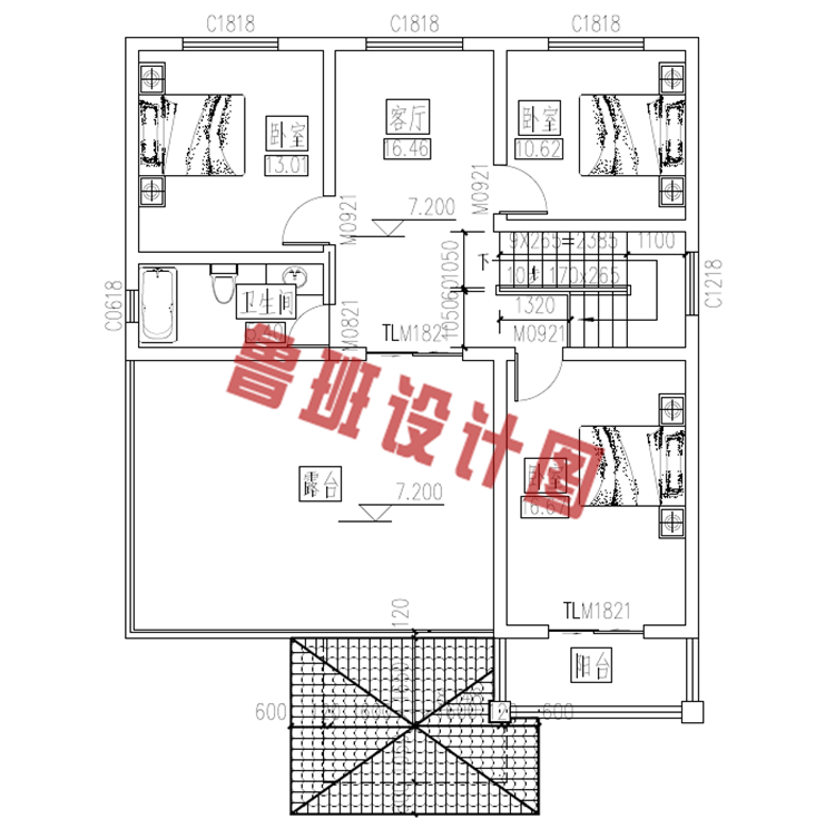 带车库现代三层楼房设计图