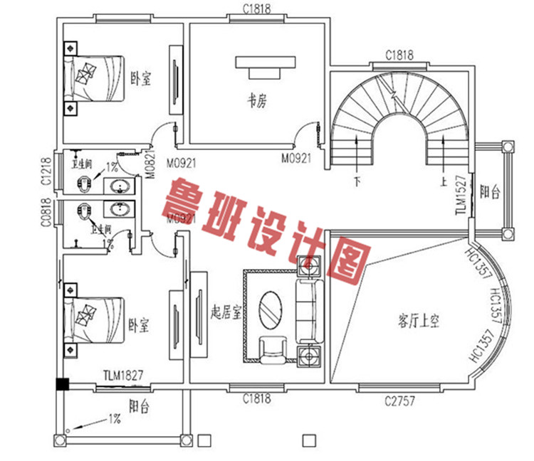 带地下室三层复式别墅设计图