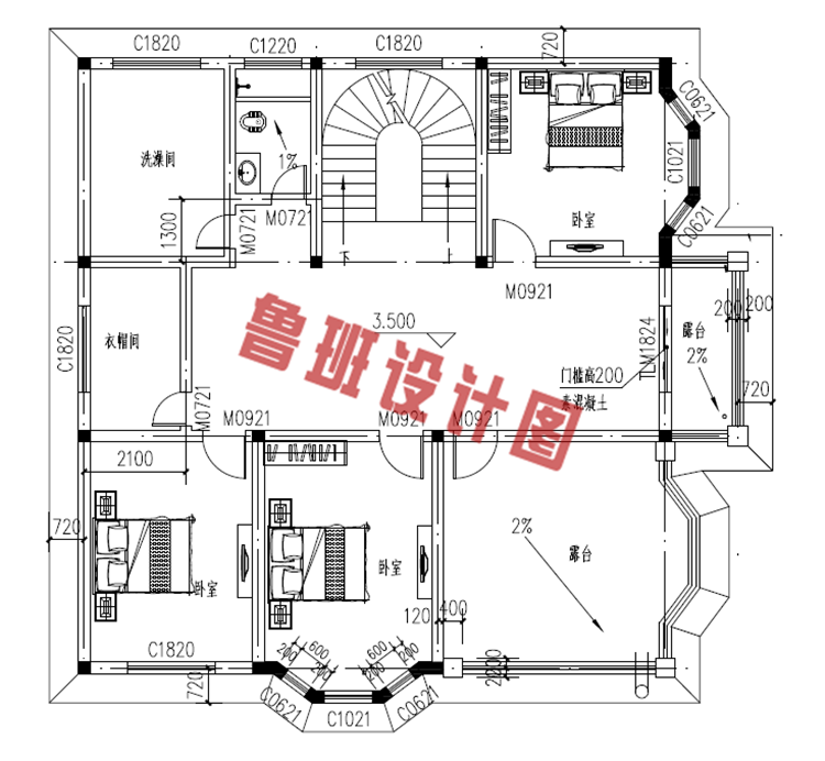 150平米二层乡村小别墅