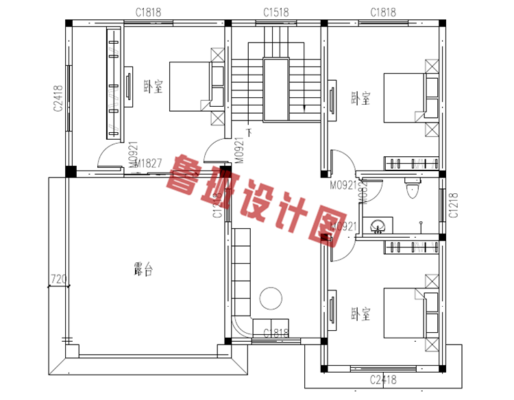 三间三层楼房设计图纸