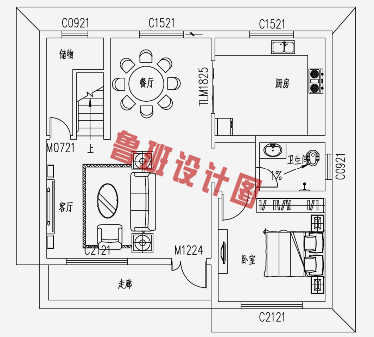 精致小巧新农村二层别墅设计图纸