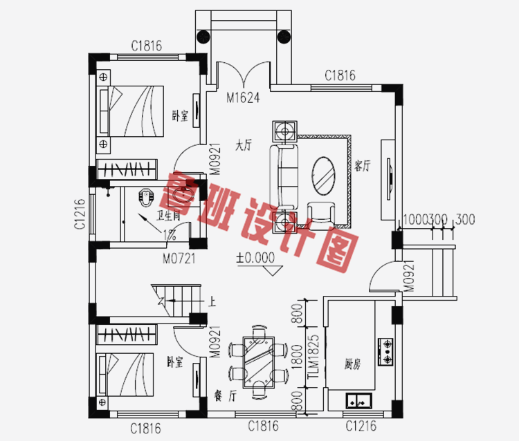 100平米左右简单实用的二层楼房设计图