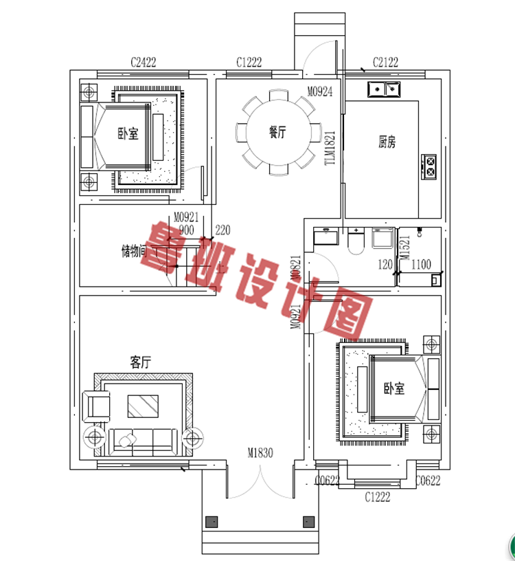 简单易建农村二层小楼图