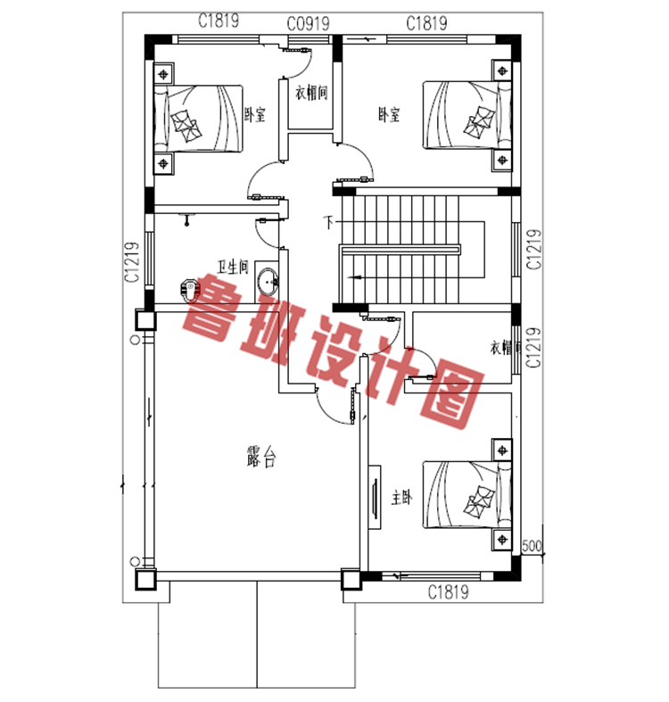 三层带露台21万别墅设计图