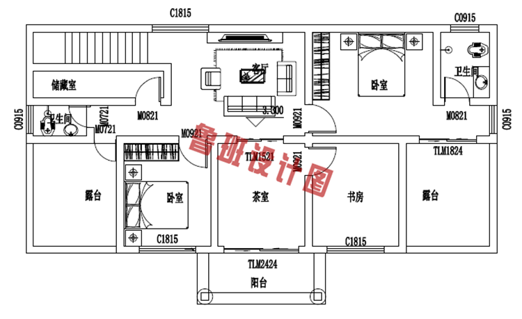 经典二层农村自建房屋别墅设计图纸