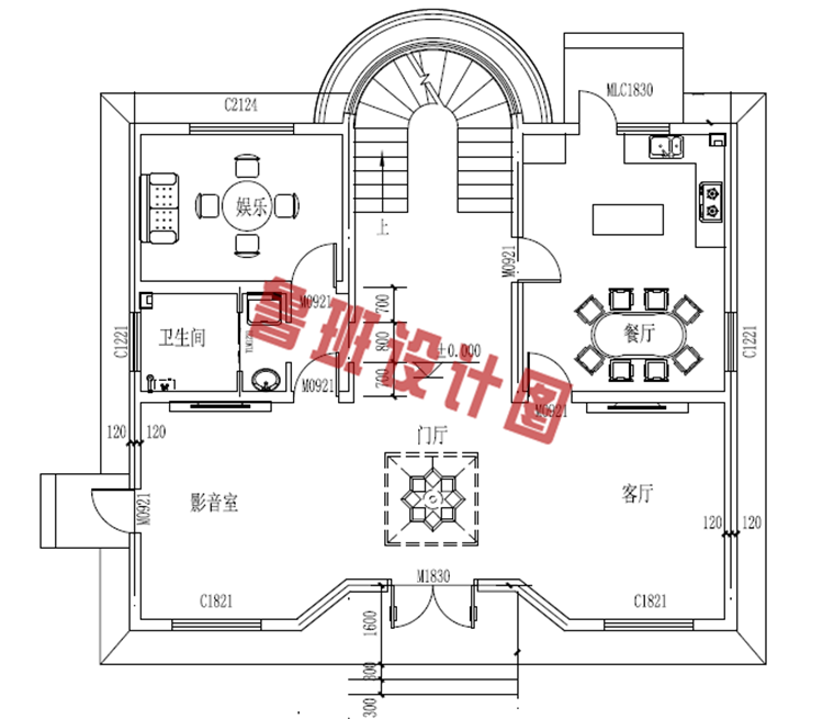 简约时尚大方二层农村别墅设计图纸