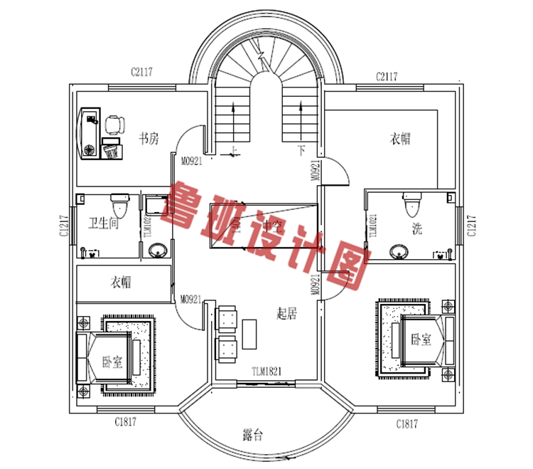 简约时尚大方二层农村别墅设计图纸