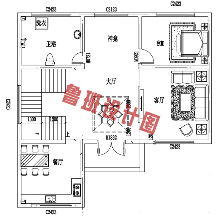 带车库现代三层楼房设计图