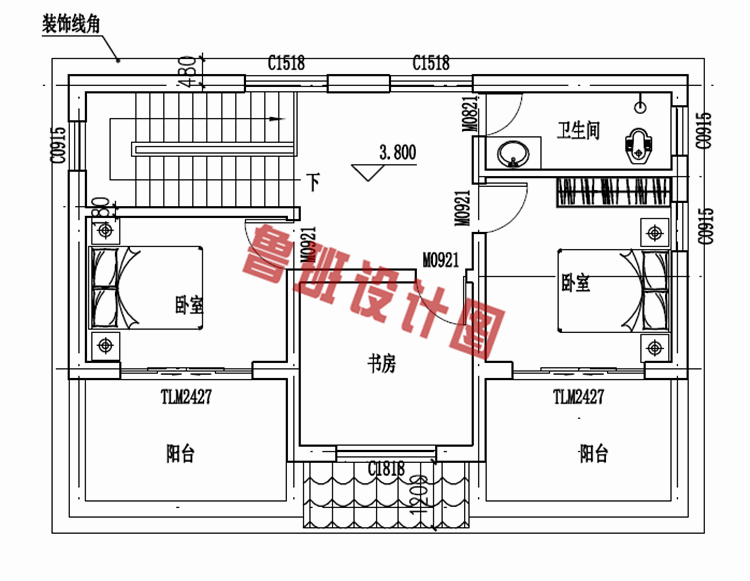 经济实用新农村二层房屋设计图纸