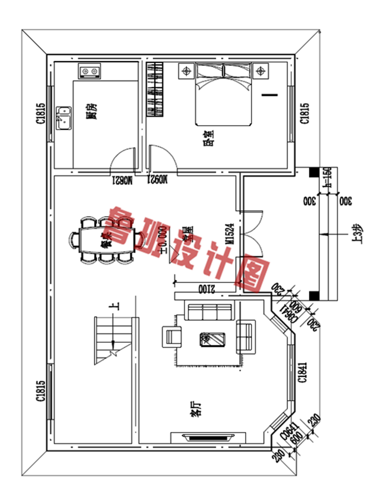 经典二层100平米左右新农村房屋设计图纸