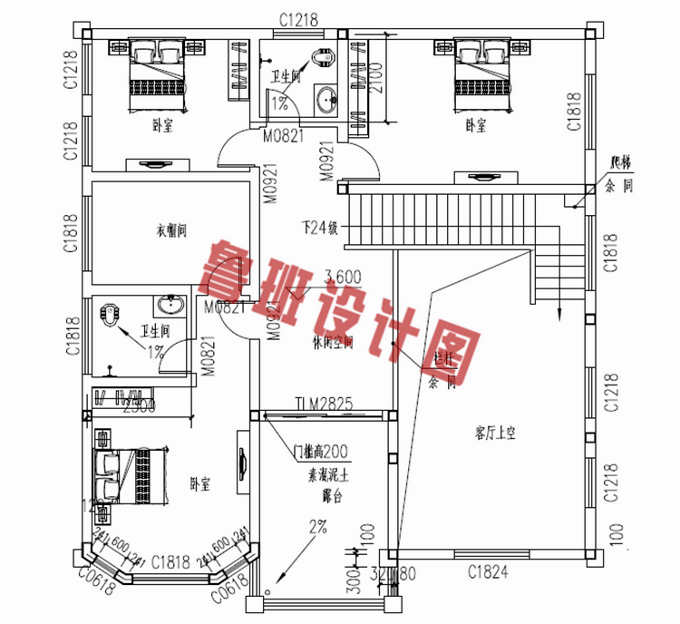 经济实用二层复式楼房设计图