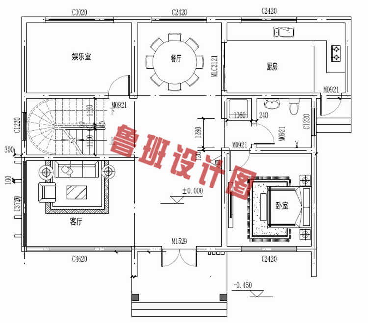 别致漂亮二层别墅设计图纸