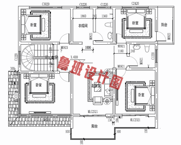 别致漂亮二层别墅设计图纸