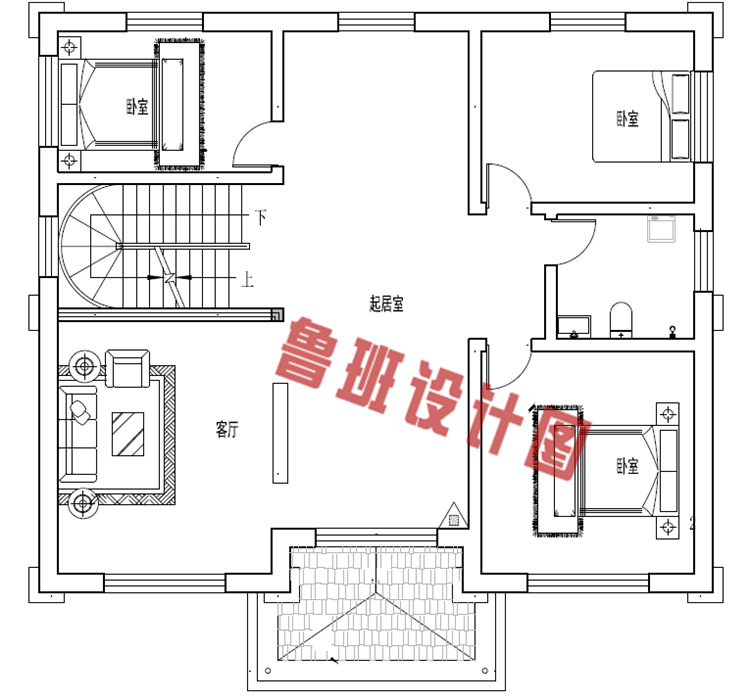 2019年新款别墅外观图二层户型图