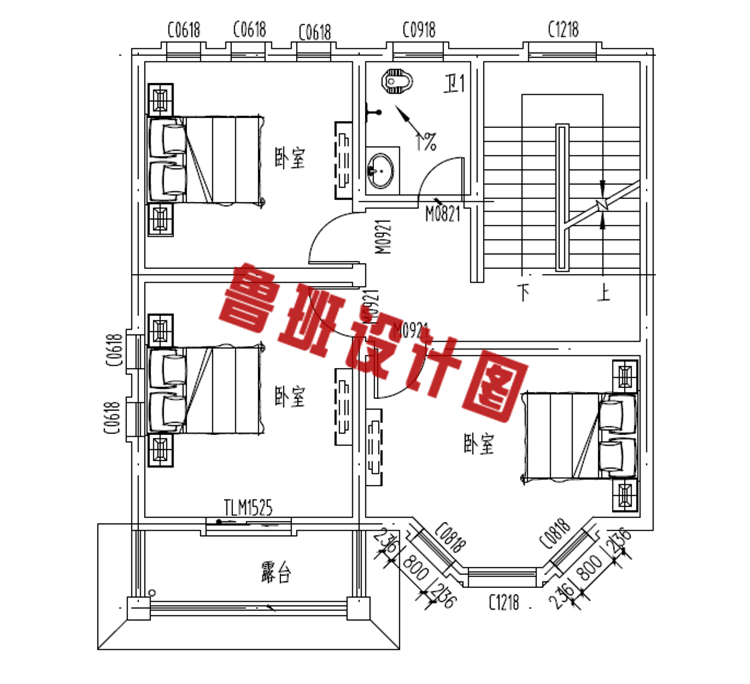 80平方米二层房屋设计图