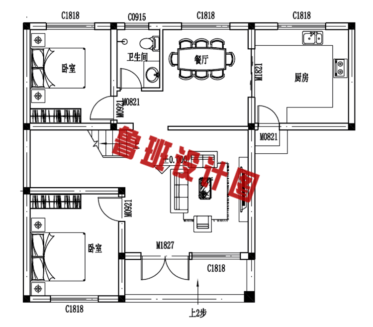 农村两间两层楼房设计图