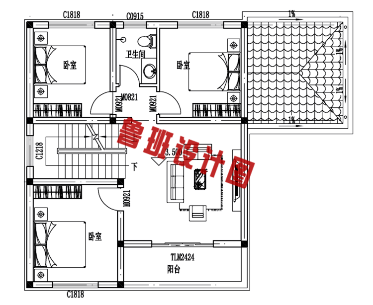 农村两间两层楼房设计图