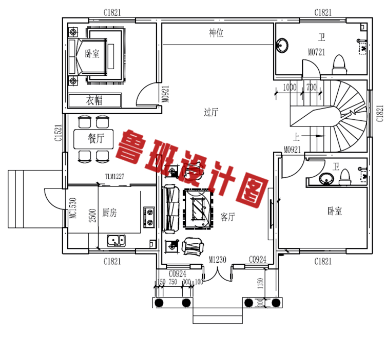 时尚创意型二层小别墅设计图