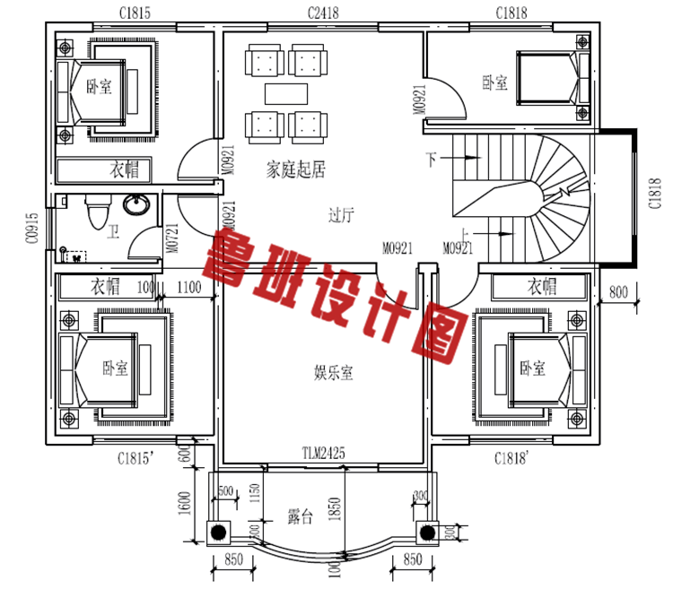 时尚创意型二层小别墅设计图