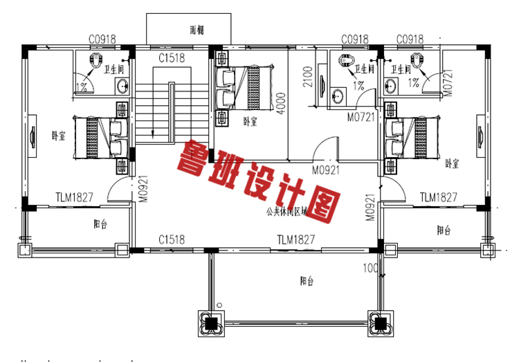 时尚大方的农村二层自建房屋设计图纸