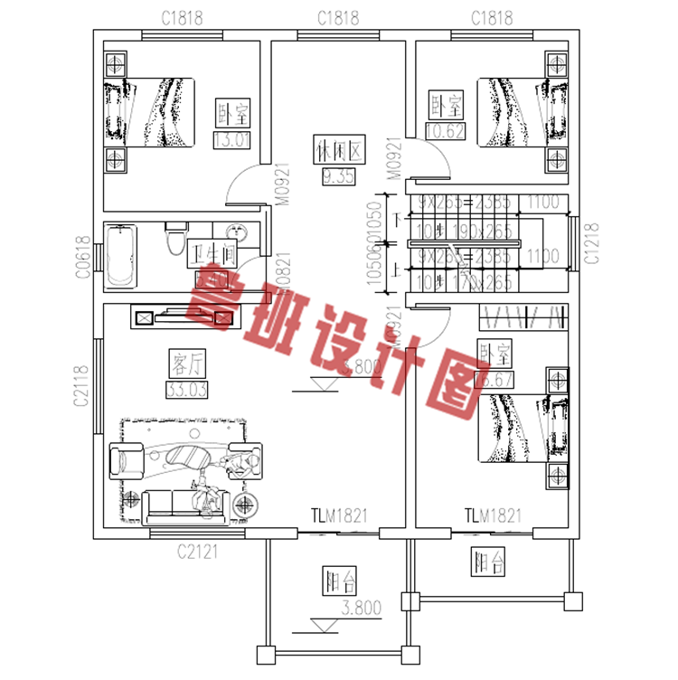 120平方三层房子设计图