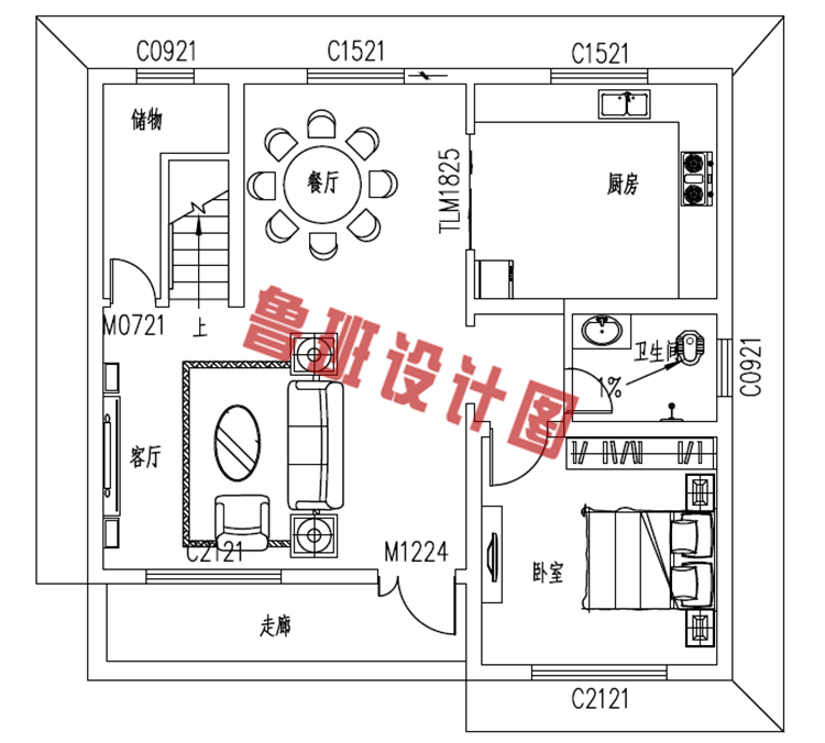 精致小巧新农村二层别墅设计图纸