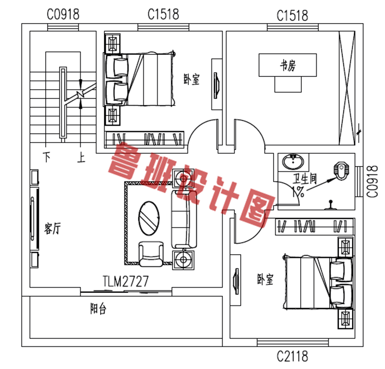 精致小巧新农村二层别墅设计图纸