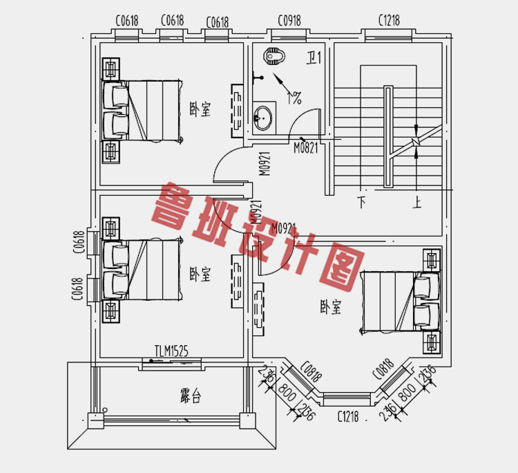 80平方米二层房屋设计图